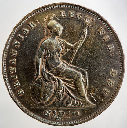 1855 Victoria One Penny Coin | Very Fine Grade | a5277