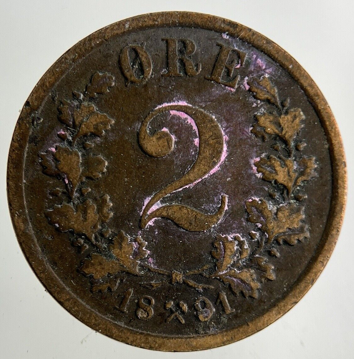 1891 Norway 2 Ore Coin | Collectable Grade