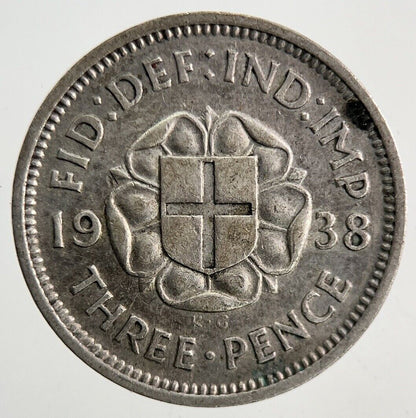 1938 George VI Threepence Silver Coin | Fine Collectable Grade
