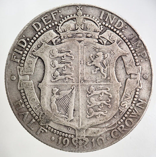 1910 Edward VII Half - Crown Silver Coin | Fine Collectable Grade