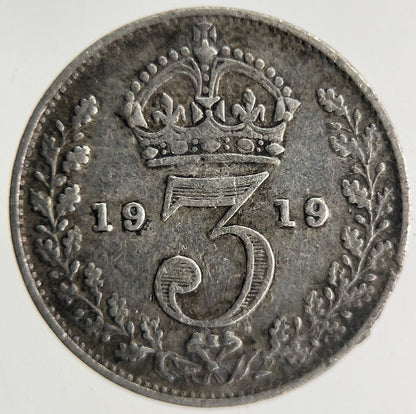 1919 George V Threepence Silver Coin | Fine Collectable Grade