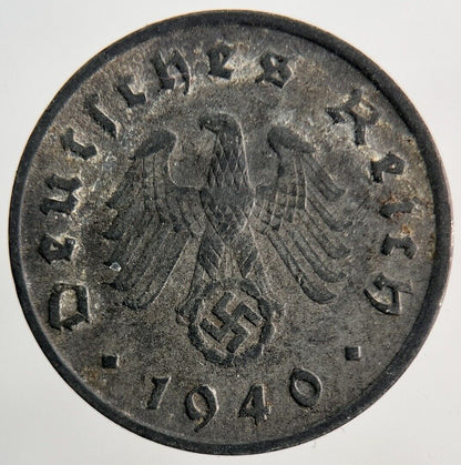 1940 Germany Nazi 10 Pfennig Coin | Very High Grade