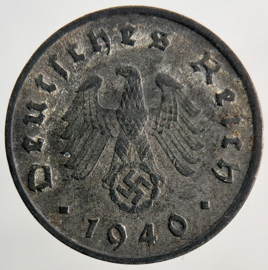 1940 Germany Nazi 10 Pfennig Coin | Very High Grade