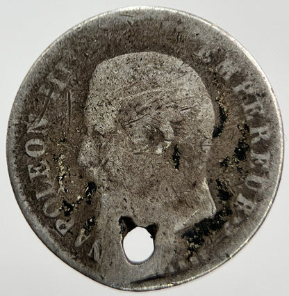 1863 - BB 20 Centimes Napoleon III France Silver Coin | Collectable Grade