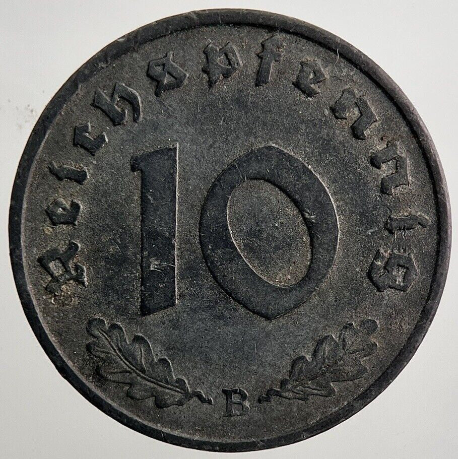 1941-B Germany Nazi 10 Pfennig Coin | Fine Collectable Grade | a1818