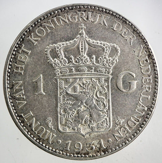 1931 Netherlands 1 Gulden Silver Coin | Very High Grade