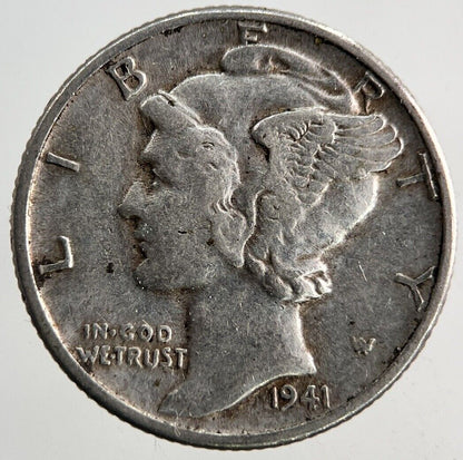 1941 US USA Mercury Dime Silver Coin | Fine Collectable Grade