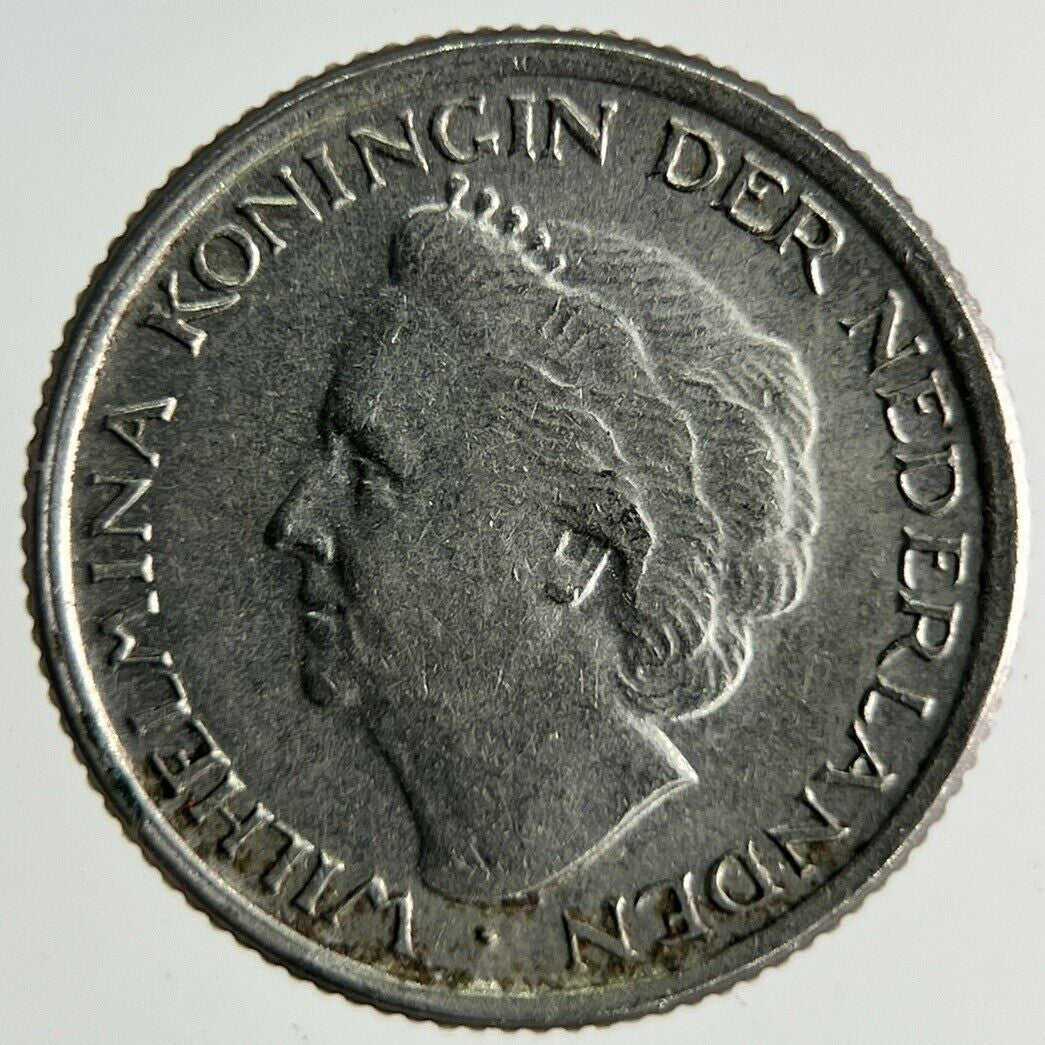 1948 Netherlands 10 Cents Silver Coin | Fine Collectable Grade