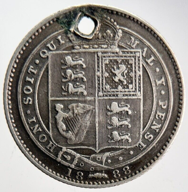 1888 Victoria Shilling Silver Coin | Collectable Grade | a4613