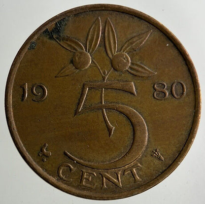 1980 Netherlands 5 Cents Coin | Fine Collectable Grade