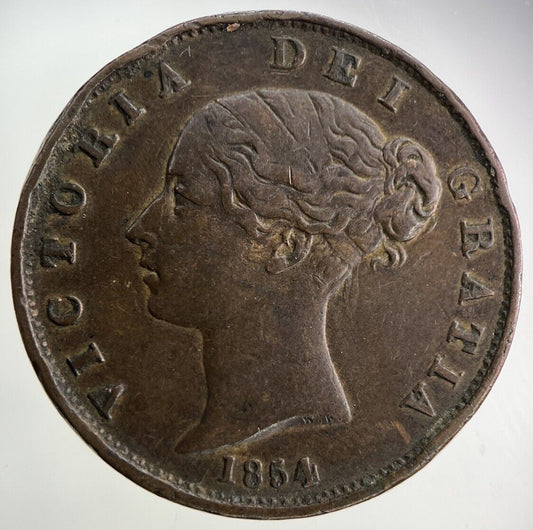 1854 Victoria Half-Penny Coin | Very High Grade