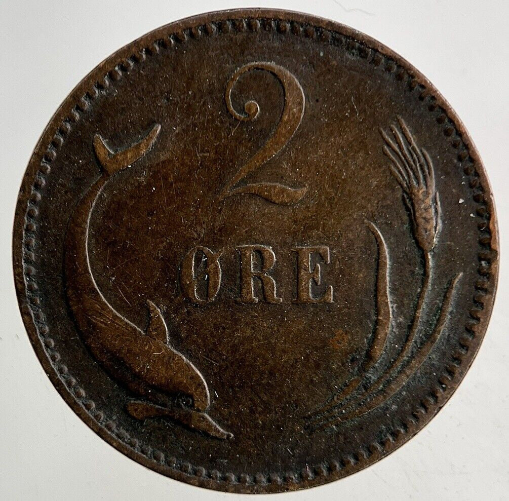 1892 Denmark 2 Ore Coin | Fine Collectable Grade