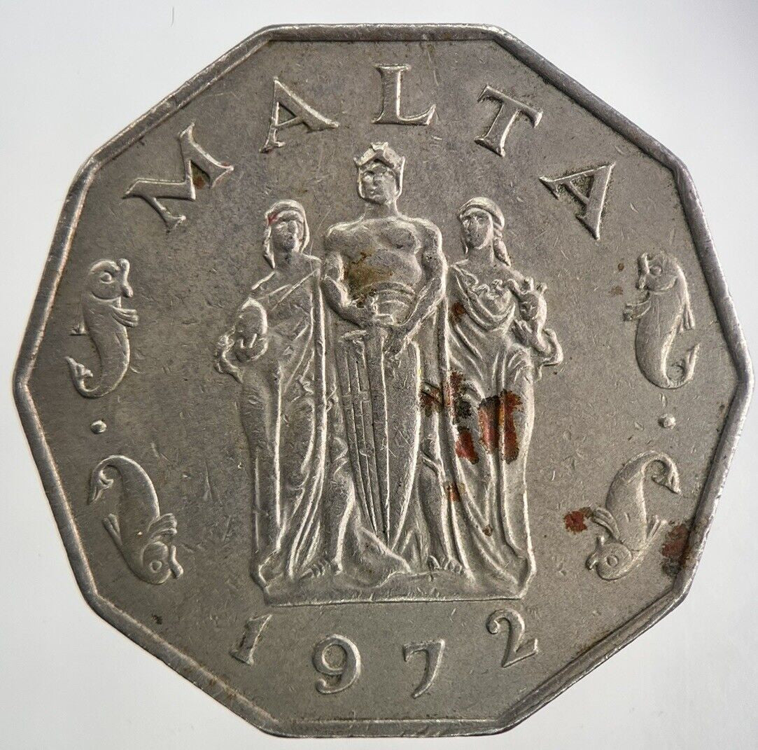 1972 Malta 50 Cents Coin | Fine Collectable Grade
