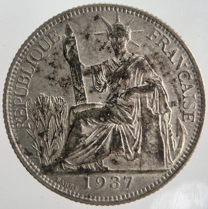 1937 20 Cents Centimes Indo - China France Silver Coin | Collectable Grade | a4467