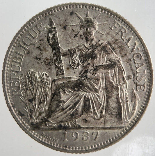 1937 20 Cents Centimes Indo - China France Silver Coin | Collectable Grade | a4467
