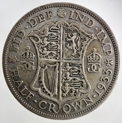 1933 George V Half - Crown Silver Coin | Fine Collectable Grade