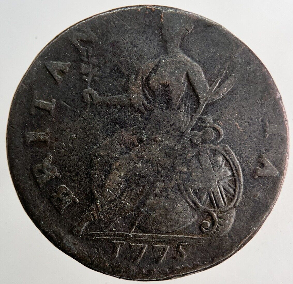 1775 George 3rd III Half - Penny British Coin | Fine Collectable Grade a9740