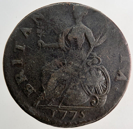 1775 George 3rd III Half - Penny British Coin | Fine Collectable Grade a9740