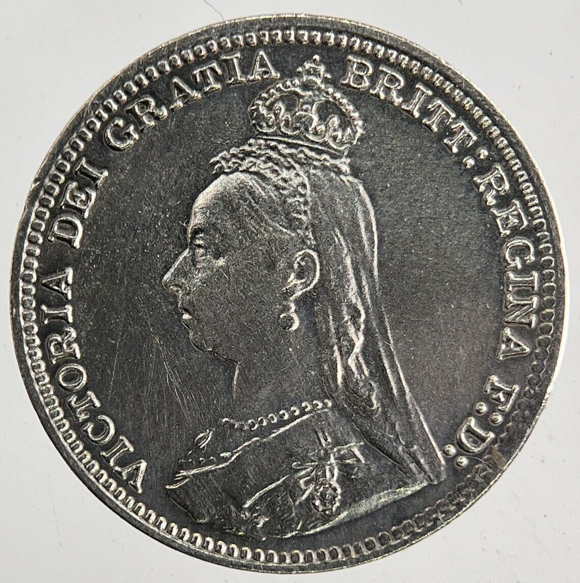 1890 Victoria Threepence Silver Coin | Very Fine Grade | a9179