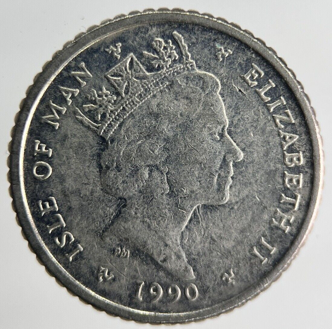 1990 Isle Of Man 5p Five 5 Pence Coin | Fine Collectable Grade