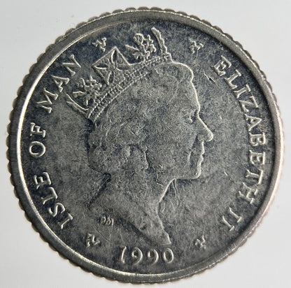 1990 Isle Of Man 5p Five 5 Pence Coin | Fine Collectable Grade