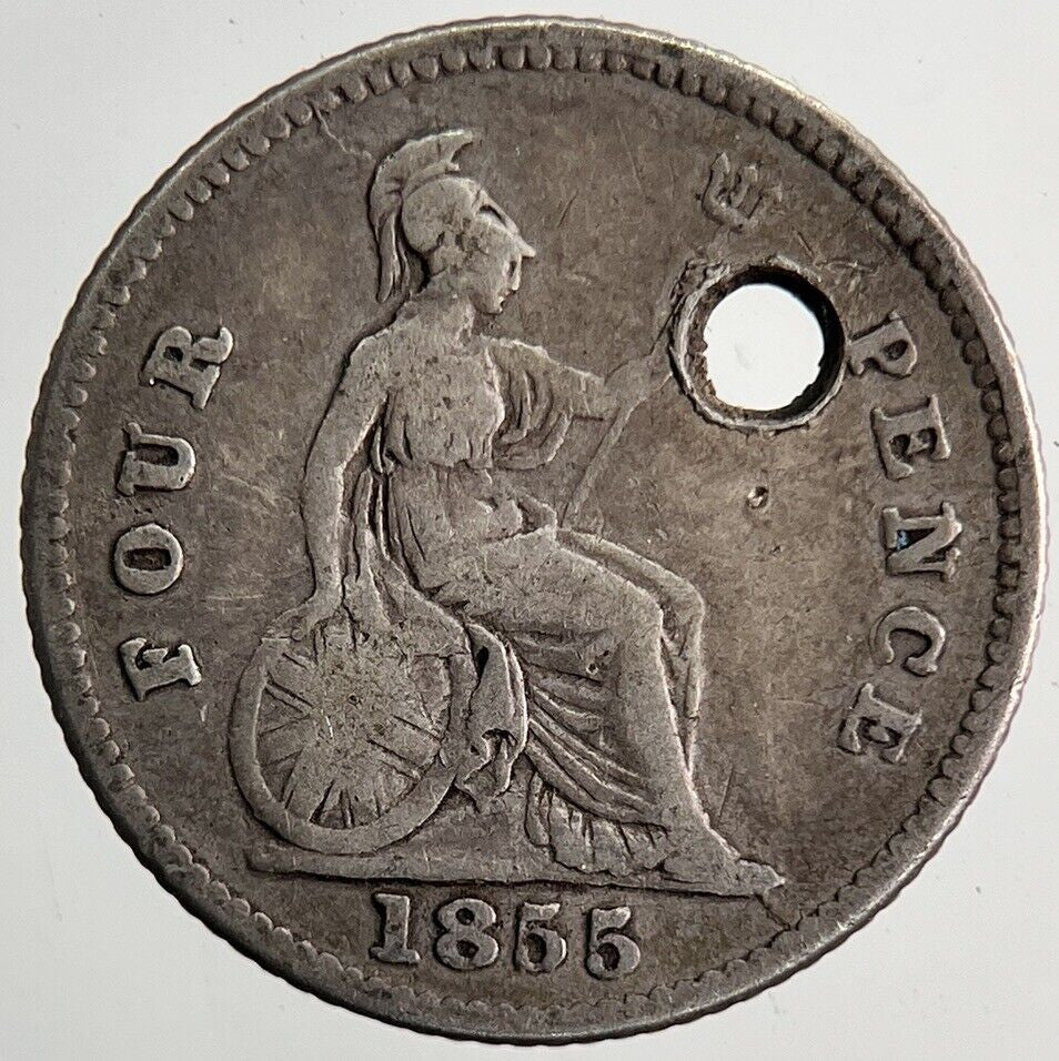 1855 Victoria Four-Pence Groat Silver Coin | Fine Collectable Grade | a6502