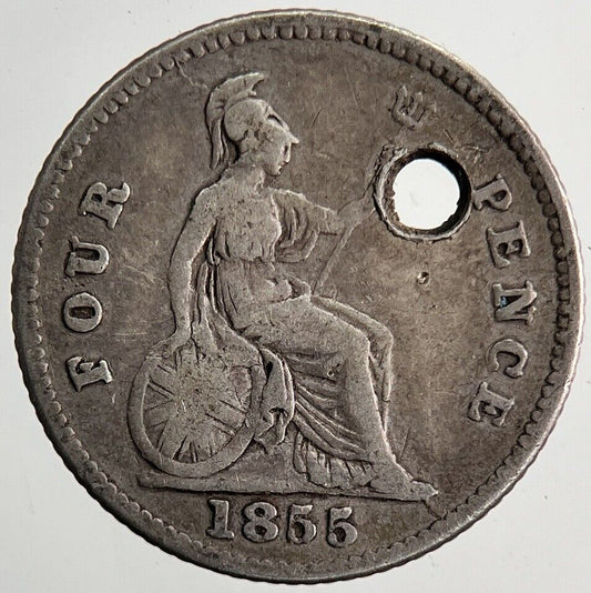 1855 Victoria Four-Pence Groat Silver Coin | Fine Collectable Grade | a6502