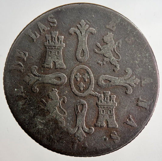 1850 Spain 8 Maravedis Coin | Collectable Grade | a8207