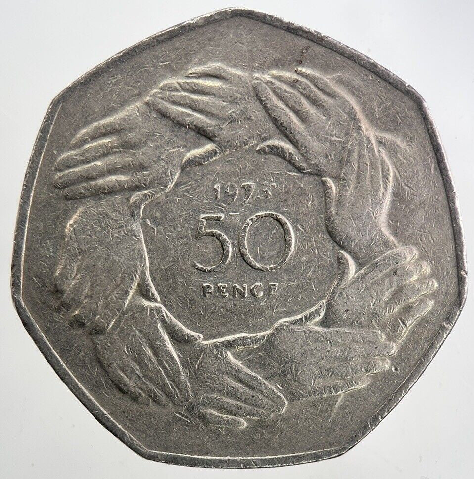 1973 Elizabeth II 2nd 50p 50 Fifty - Pence Coin | Fine Collectable Grade