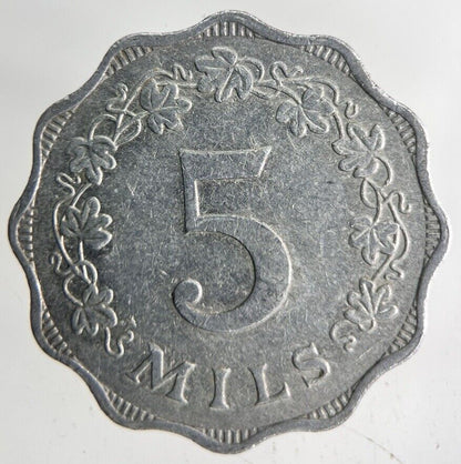 1972 Malta 5 Mils Coin | Fine Collectable Grade