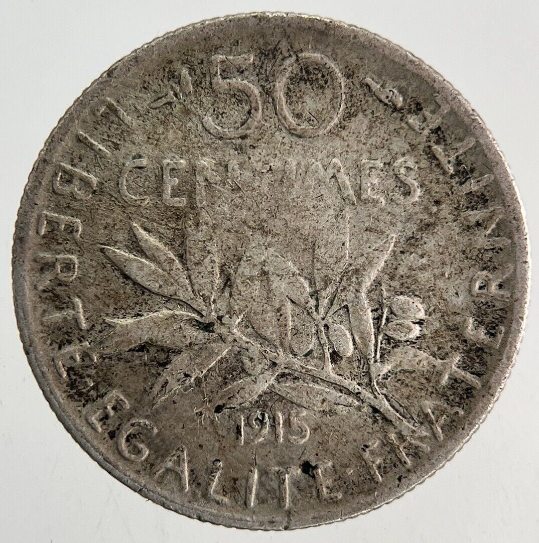 1915 France 50 Centimes Silver Coin | Collectable Grade
