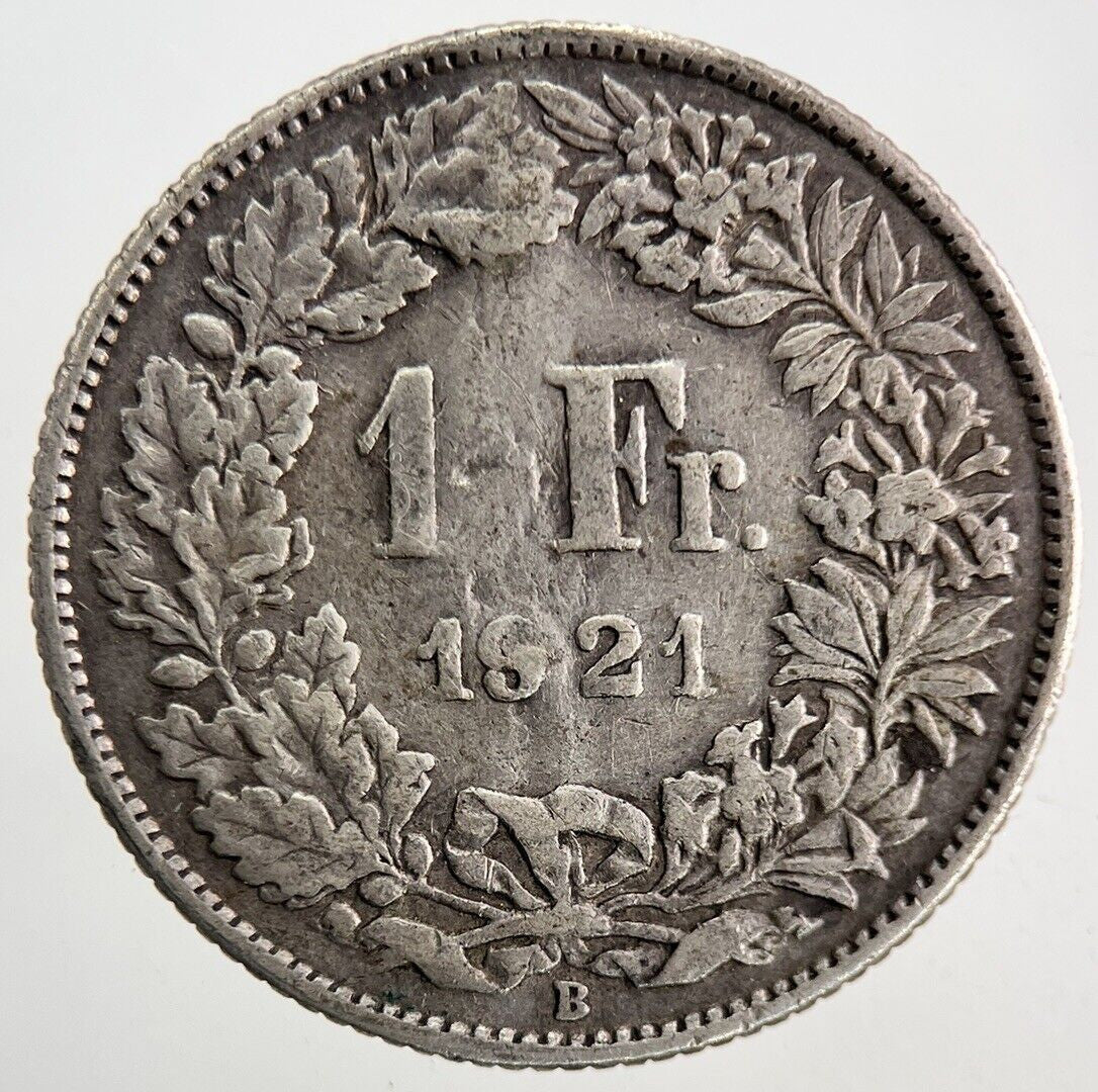 1921 Switzerland Swiss 1 Franc Silver Coin | Collectable Grade