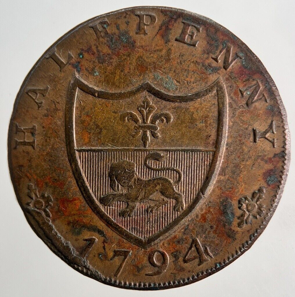 1794 Duke Of Lancaster Half-Penny Token | Very High Grade | a9736