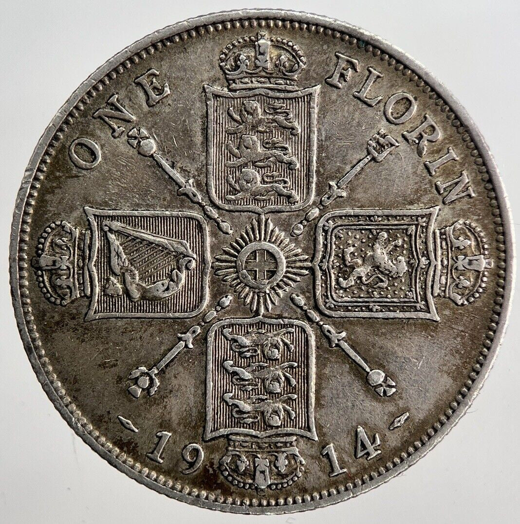 1914 George V Florin British Silver Coin | Very High Grade | a6772