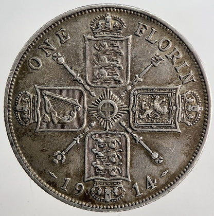 1914 George V Florin British Silver Coin | Very High Grade | a6772