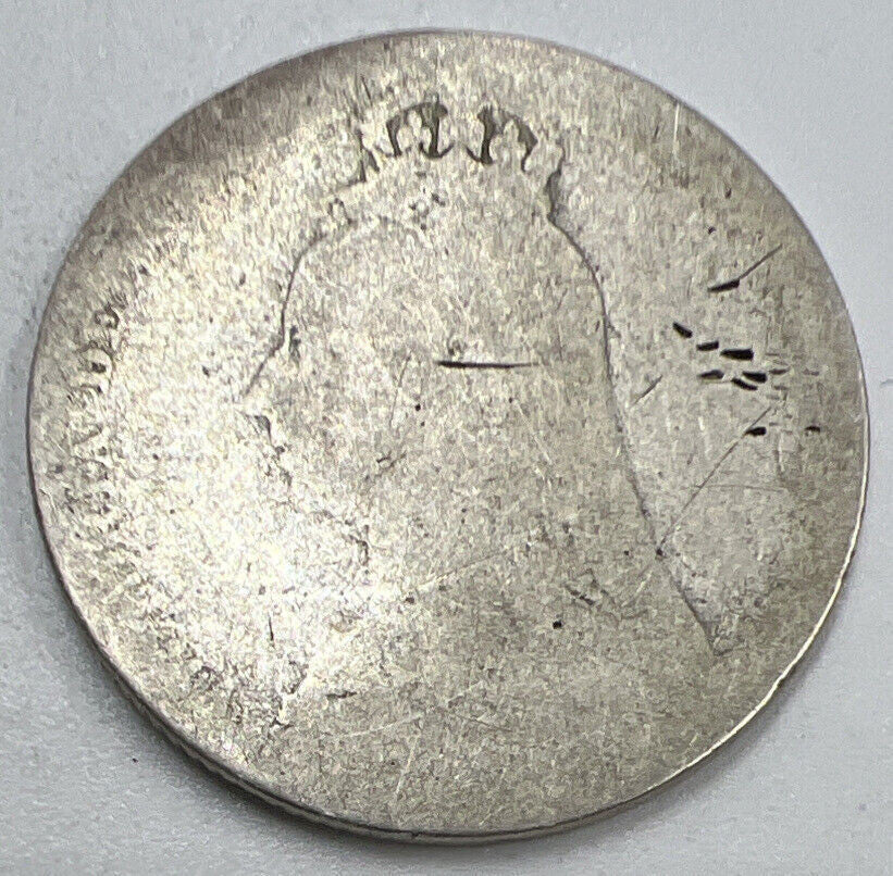 1890 Victoria Shilling | British Silver Coin | Worn Grade | a1330