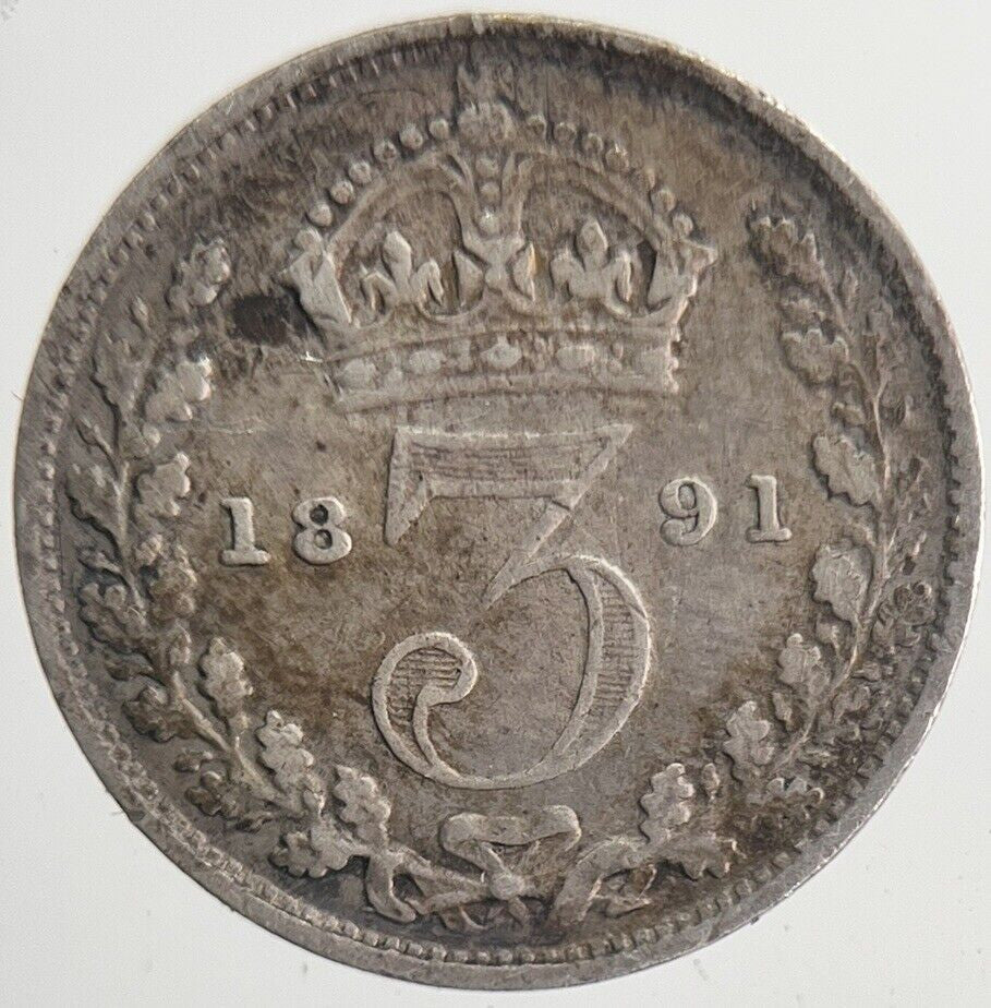 1891 Victoria Threepence Silver Coin | Fine Collectable Grade