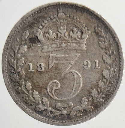 1891 Victoria Threepence Silver Coin | Fine Collectable Grade