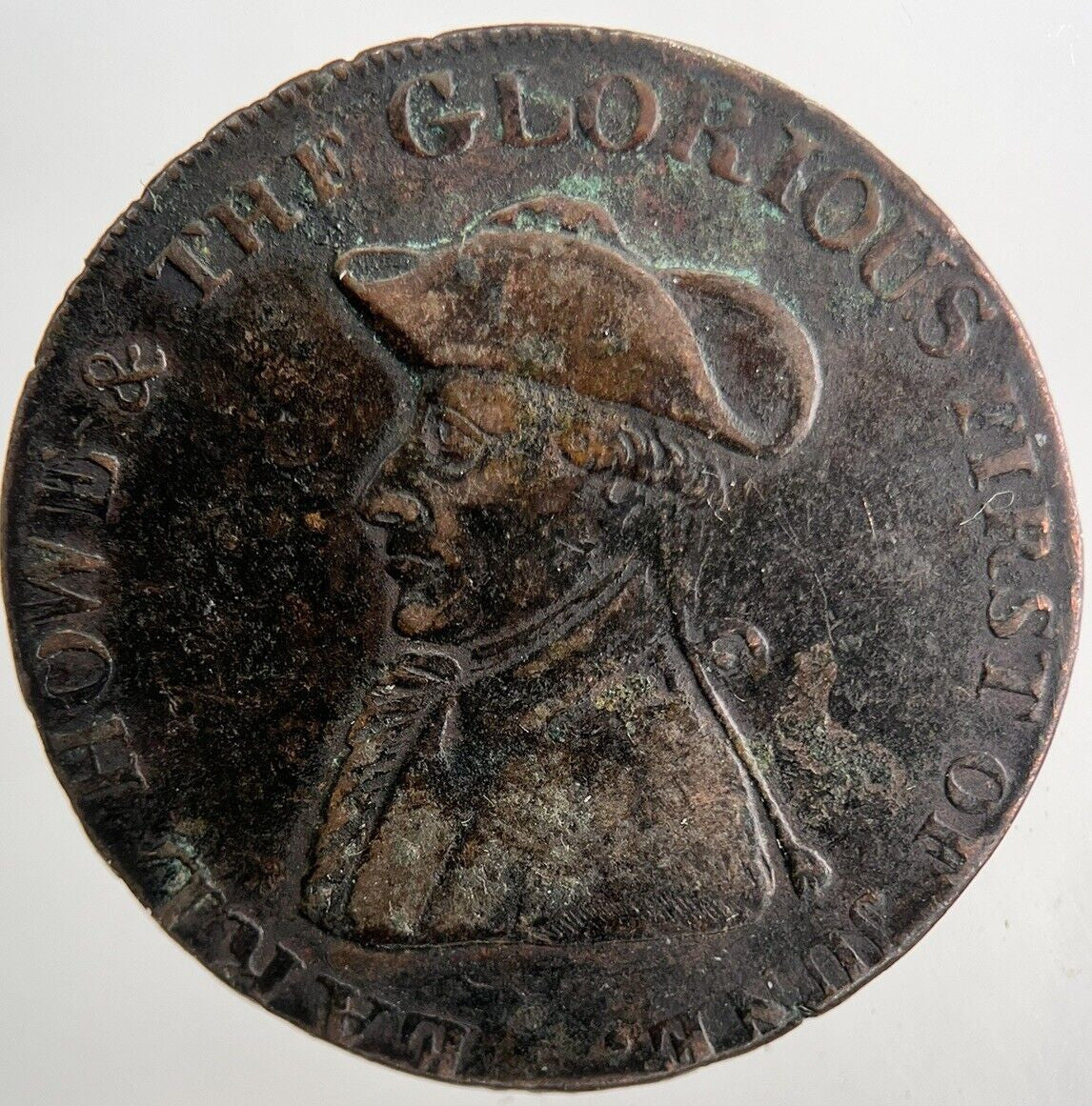 1795 Liverpool Earl Howe Half-Penny Token | Fine Collectable Grade | a6550