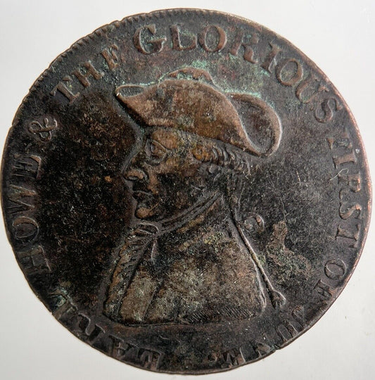 1795 Liverpool Earl Howe Half-Penny Token | Fine Collectable Grade | a6550