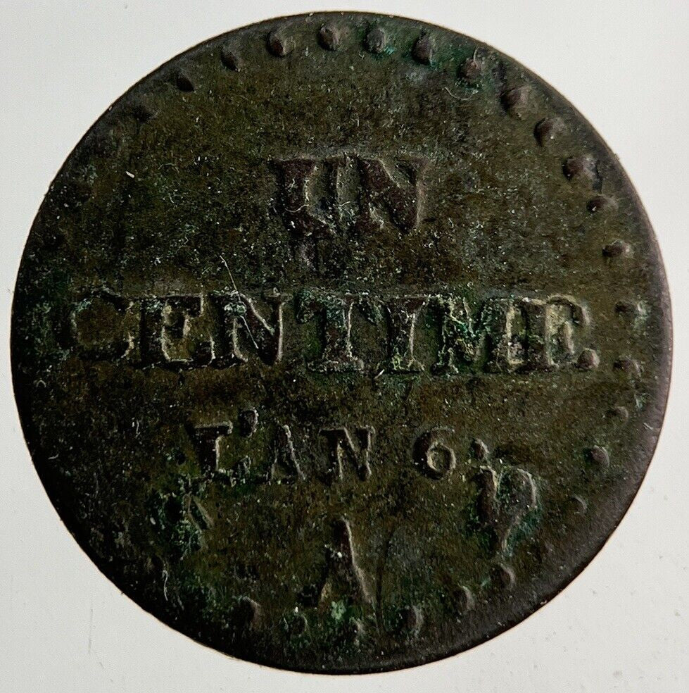 1797 - 98 Lan 6 France Un 1 Centime Coin | Collectable Grade