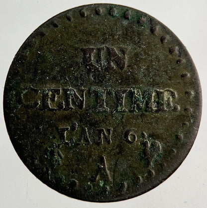 1797 - 98 Lan 6 France Un 1 Centime Coin | Collectable Grade