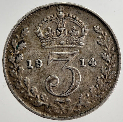 1914 George V Threepence Silver Coin | Very High Grade | a8568