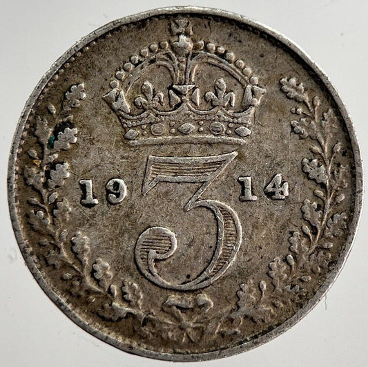 1914 George V Threepence Silver Coin | Very High Grade | a8568