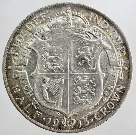 1915 George V Half - Crown Silver Coin | Fine Collectable Grade | a5897