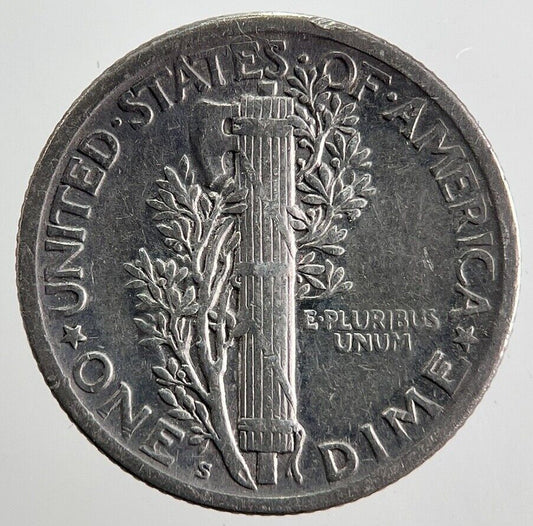 1917 - S US USA Mercury Dime Silver Coin | Fine Collectable Grade