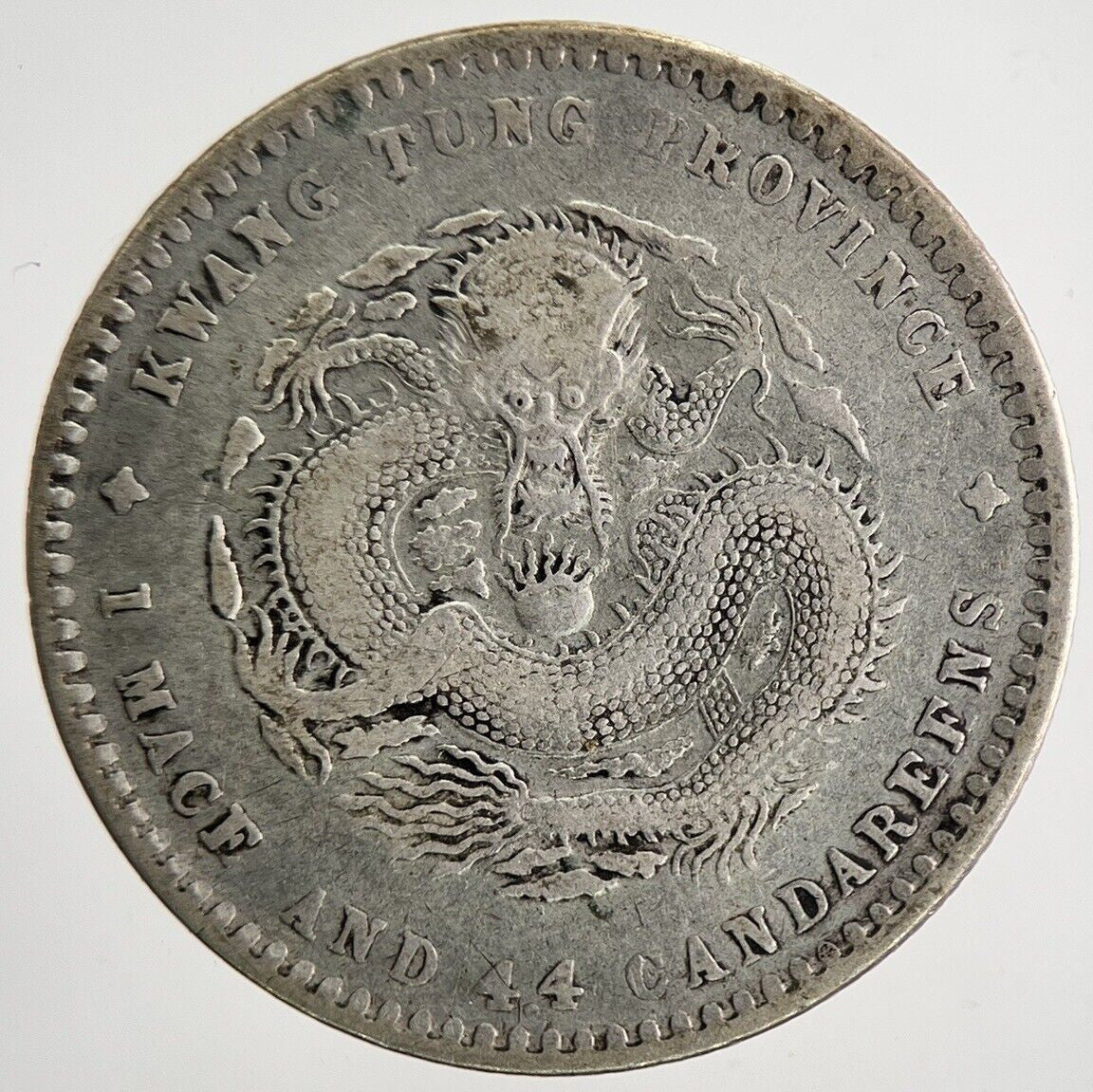 Chinese Kwang - Tung 20 Cents 4.4 Silver Coin | Collectable Grade | a8380
