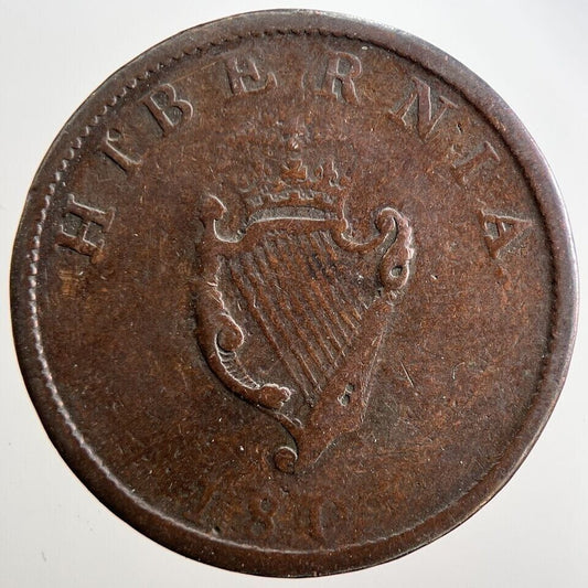 1806 George III Irish Hibernia Half - Penny Coin | Collectable Grade | a2639