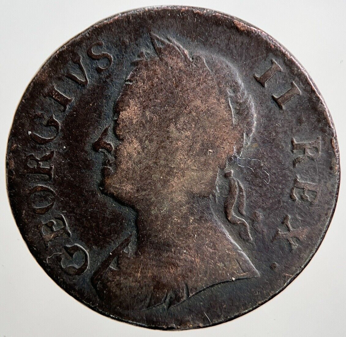 1754 George II 2nd Farthing | British Copper Coin | Collectable Grade | a2162