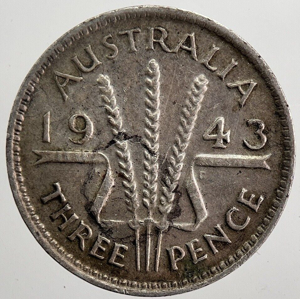 1943 Australia Threepence Silver Coin | Fine Collectable Grade | a5867